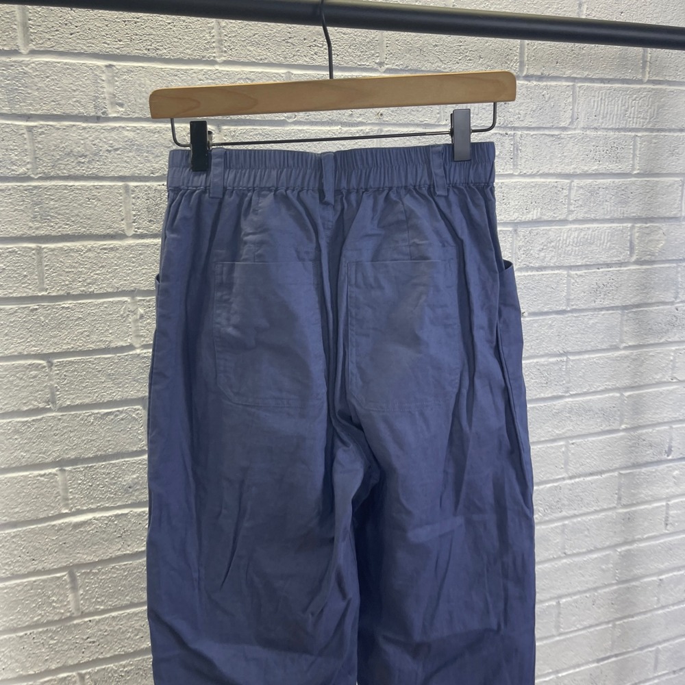 Lintico Linen Blend Blue High Waisted Pants Womens‎ XS Coastal Minimalist - Picture 4 of 13
